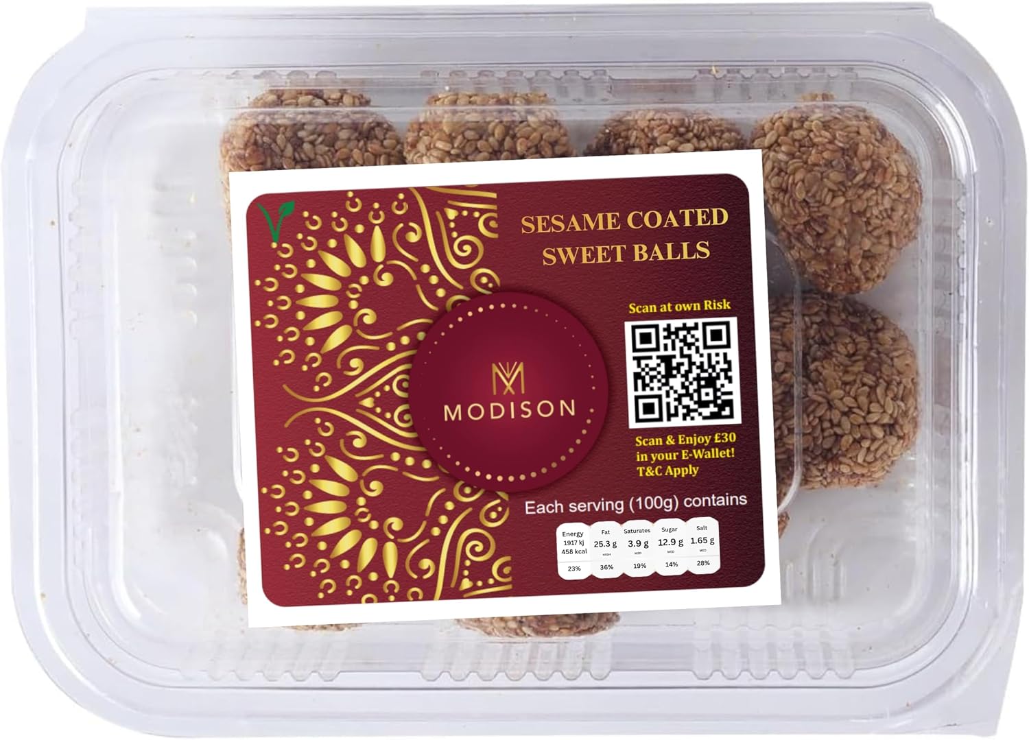 MODISON Til Laddu Indian Sweets Sesame Sweet Balls 180g