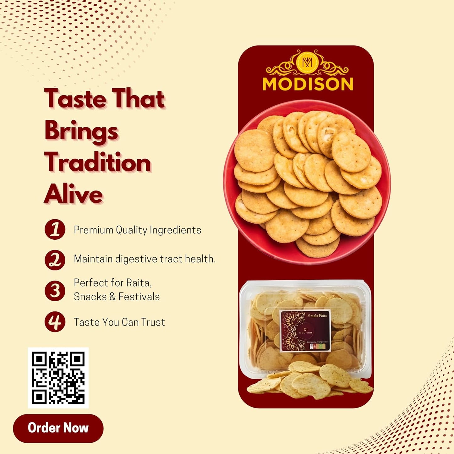 MODISON Masala Patta Potato Wafers Indian Snacks Crispy 180g